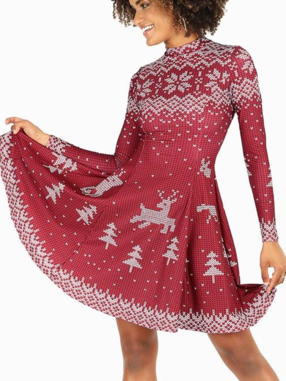Blackmilk - Still Not Actually Knitted Long Sleeve Evil Longline Dress - Limited